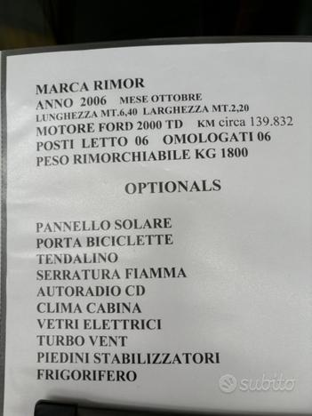 Rimor Katamarano USATO GARANTITO