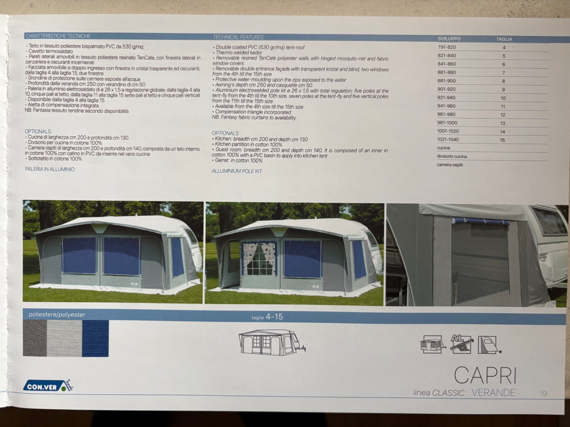 Veranda Conver modello Capri tg 8